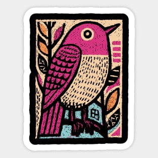 Abstract Sparrow | Modernist Bird Graphic Sticker